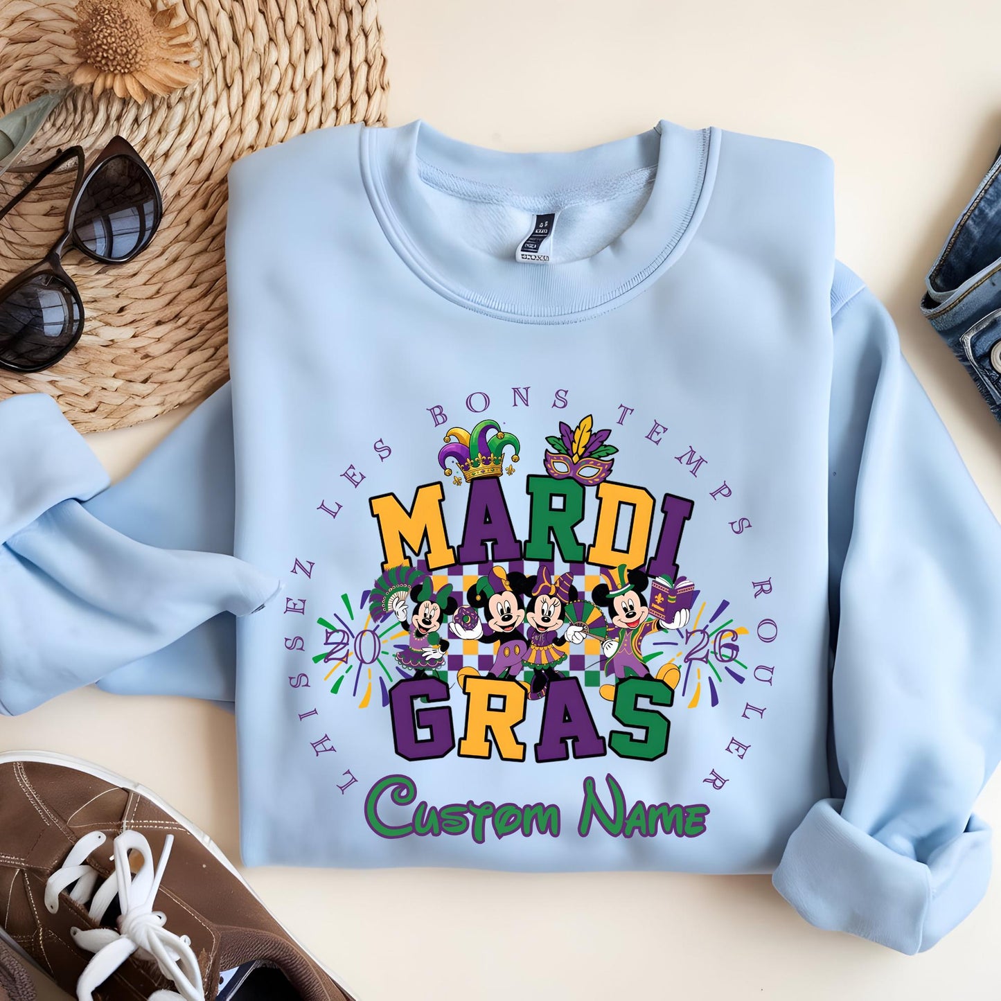 Custom Disney Mardigras Sweatshirt - Laissez Les Bons Temps Rouler Mardi-Gras Hoodie