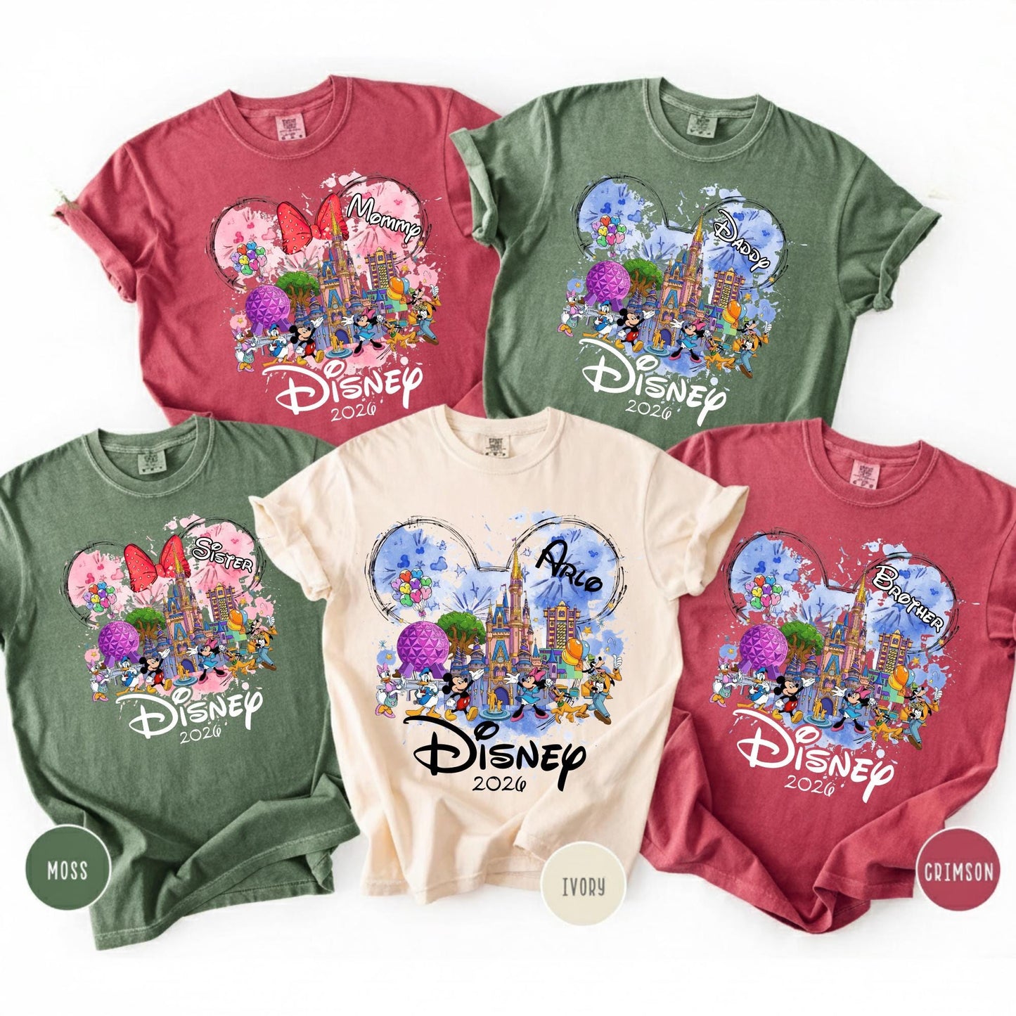 Comfort Colors® Custom Disneyworld Family Trip Shirt, Epcot Family Vacation Shirts, Personalized Universal Tee, Minnie & Mickey Shirt