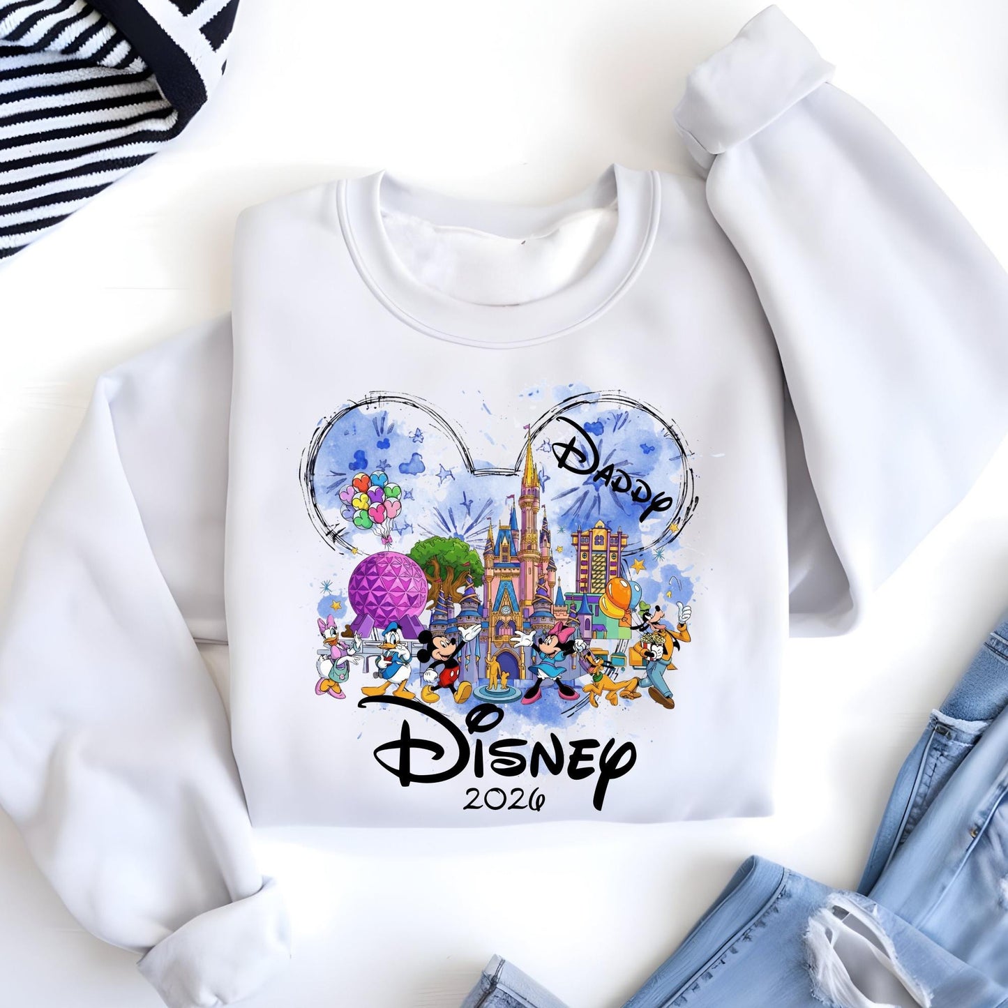 Personalized Disney Trip Sweatshirt, Custom Epcot Sweat, Mickey and Minnie Family Matching Hoodie