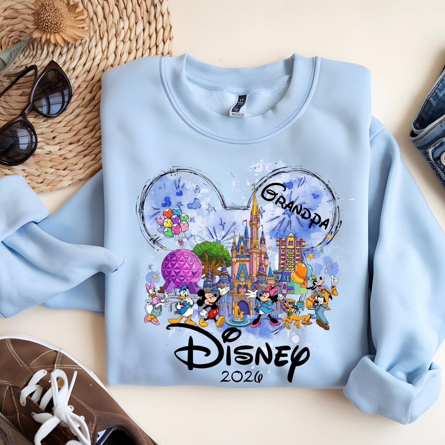 Personalized Disney Trip Sweatshirt, Custom Epcot Sweat, Mickey and Minnie Family Matching Hoodie