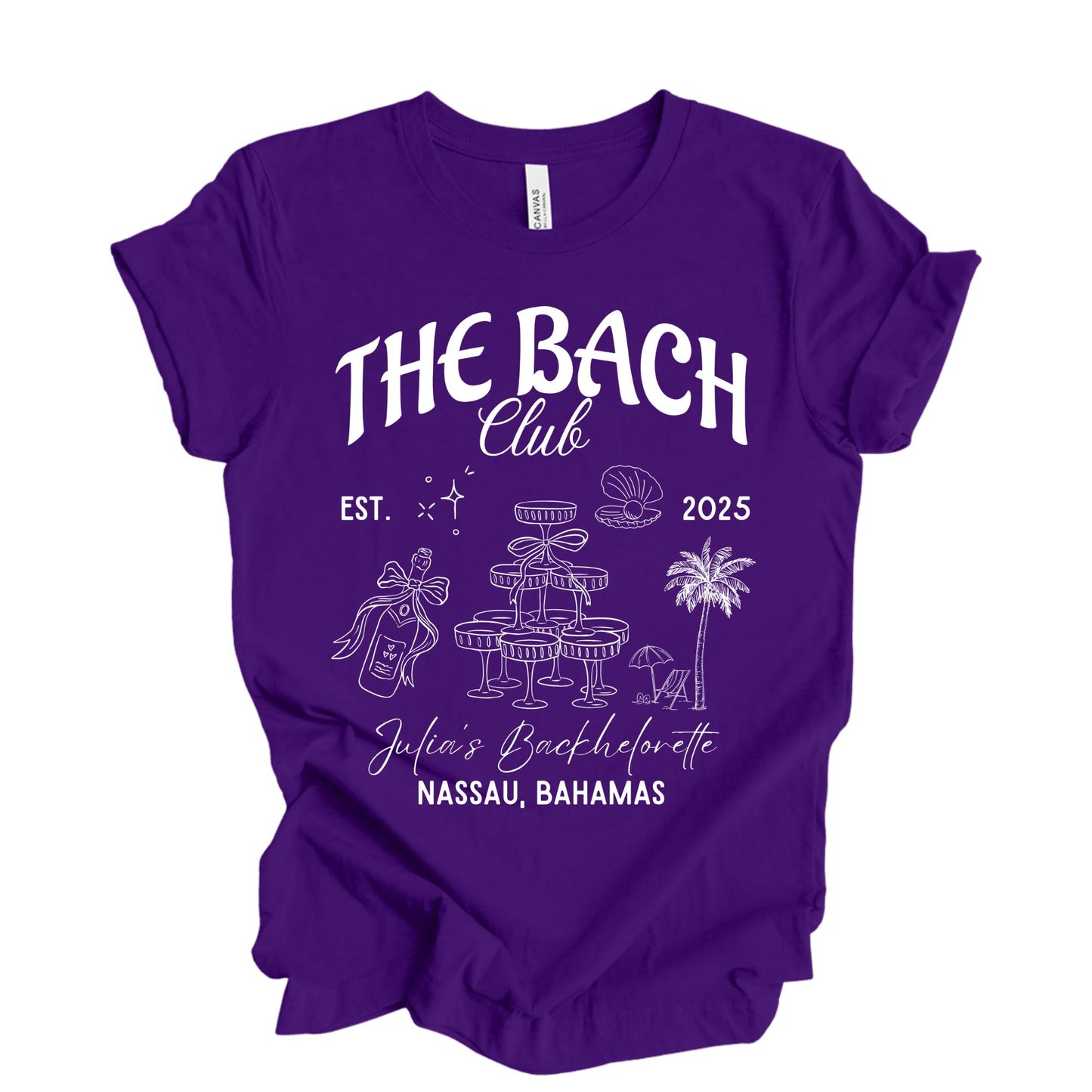 The Bach Club Custom Bachelorette Party Shirt, Unisex Cotton Tee