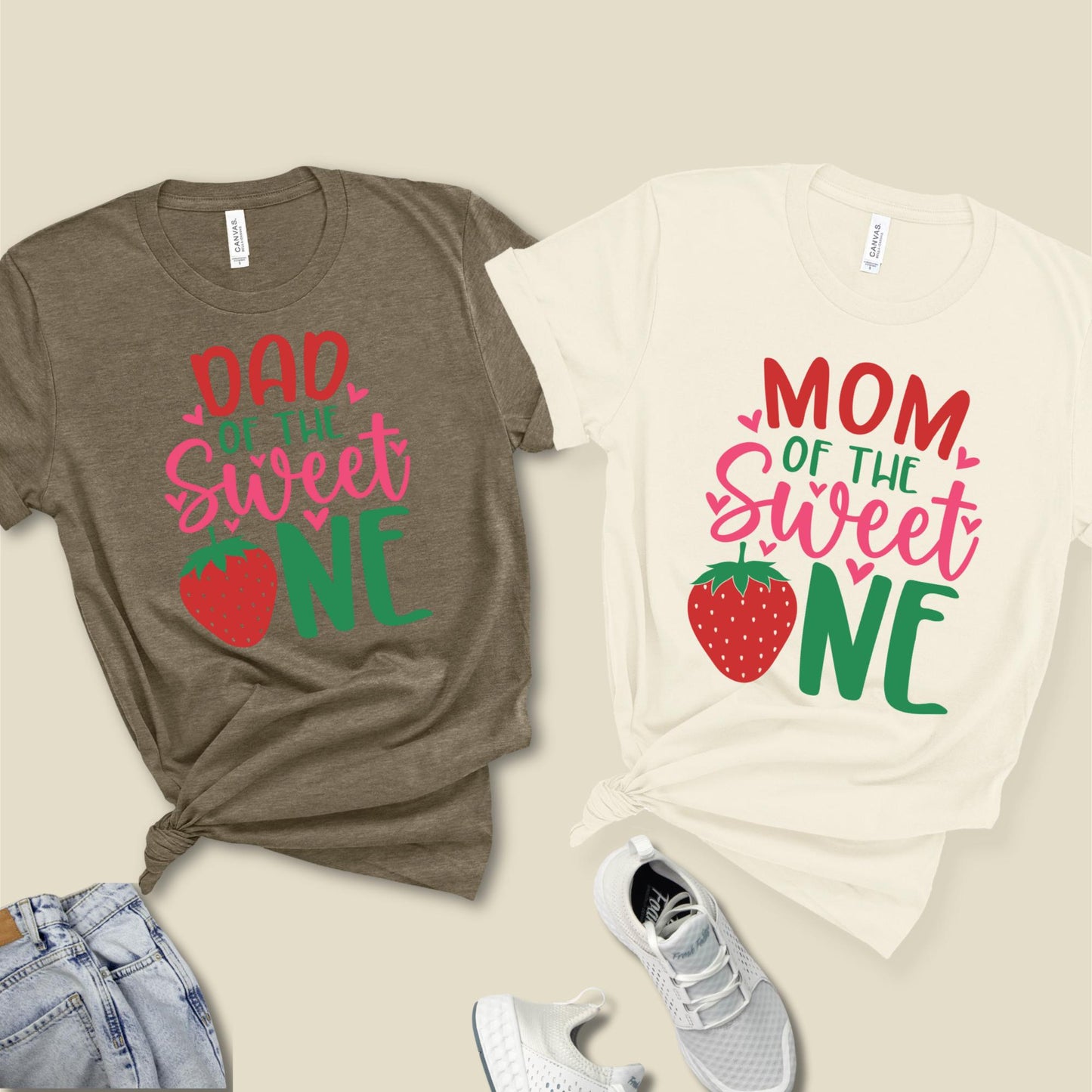 Sweet One Birthday Shirt | Baby Bodysuit, Strawberry Family Matching Birthday Tshirt, Berry 1st Bday Party Tee