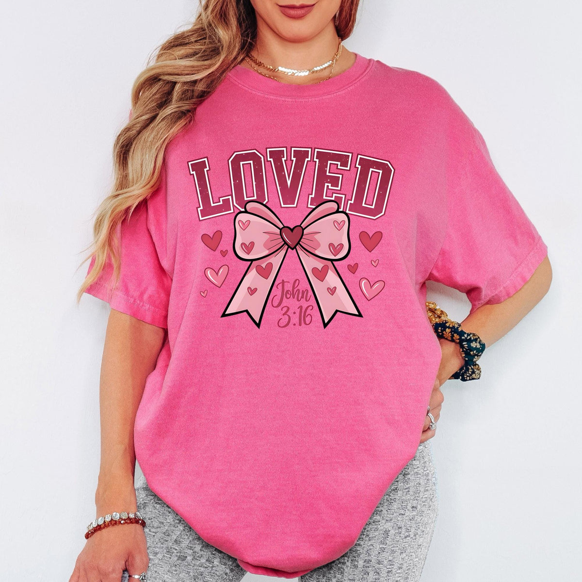 Comfort Colors® Loved John 3:16 Valentine Shirt, Christian Bible Verse Tee