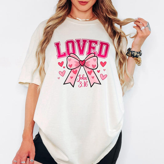Comfort Colors® Loved John 3:16 Valentine Shirt, Christian Bible Verse Tee