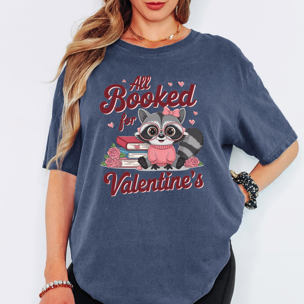 Comfort Colors® Bookish Valentine Shirt, All Booked Floral Book Tee, Teacher Valentine Gift, Cozy Book Lover Graphic T-Shirt