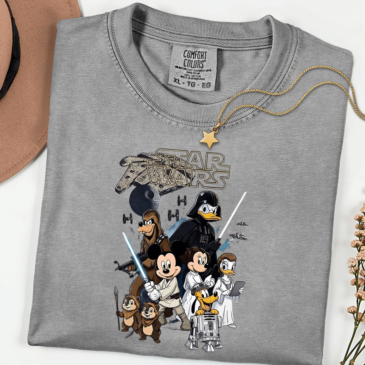 Comfort Colors® Star Wars Sci Fi Graphic Tee, Space Hero Cartoon Shirt, Vintage Wash Unisex T Shirt, Geek Gift Tee