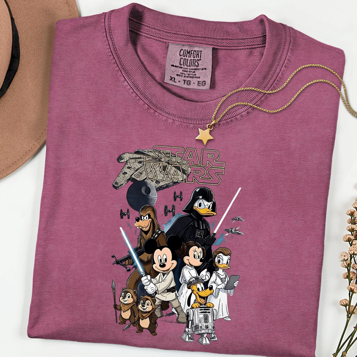 Comfort Colors® Star Wars Sci Fi Graphic Tee, Space Hero Cartoon Shirt, Vintage Wash Unisex T Shirt, Geek Gift Tee
