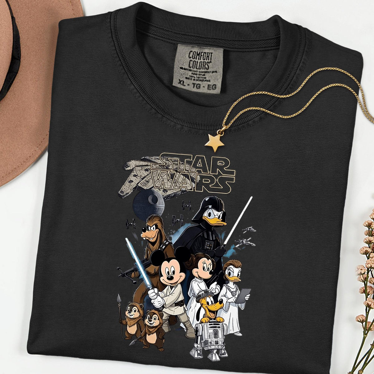 Comfort Colors® Star Wars Sci Fi Graphic Tee, Space Hero Cartoon Shirt, Vintage Wash Unisex T Shirt, Geek Gift Tee