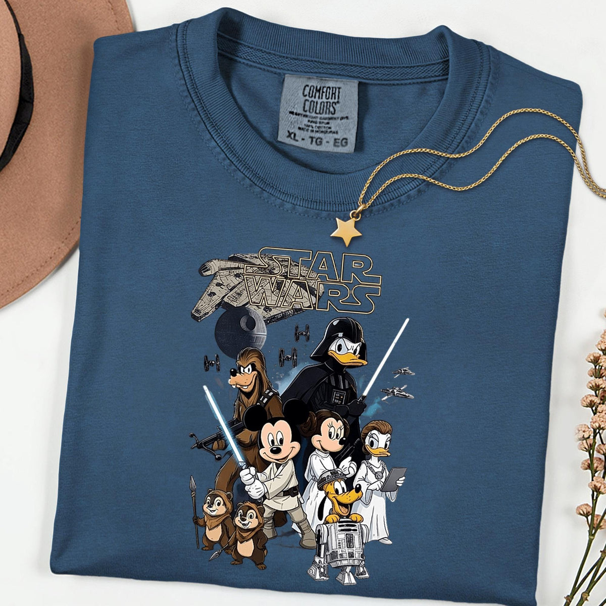 Comfort Colors® Star Wars Sci Fi Graphic Tee, Space Hero Cartoon Shirt, Vintage Wash Unisex T Shirt, Geek Gift Tee