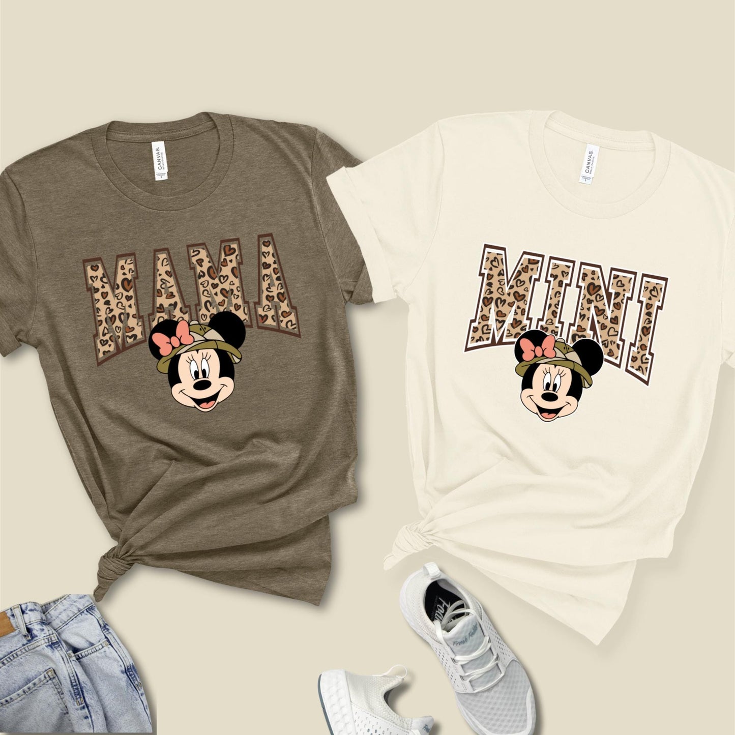 Mama and Mini Matching Shirts, Mama and Mini Gold Leopard T-Shirt, Mothers Day Gift, Mommy And Me Matching Tee