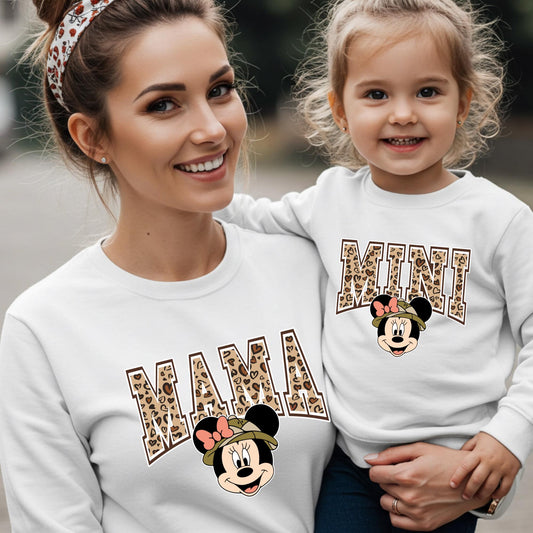 Mama and Mini Matching Sweatshirts, Mama and Minnie Gold Leopard Sweat, Mothers Day Gift, Mommy And Me Matching Hoodie