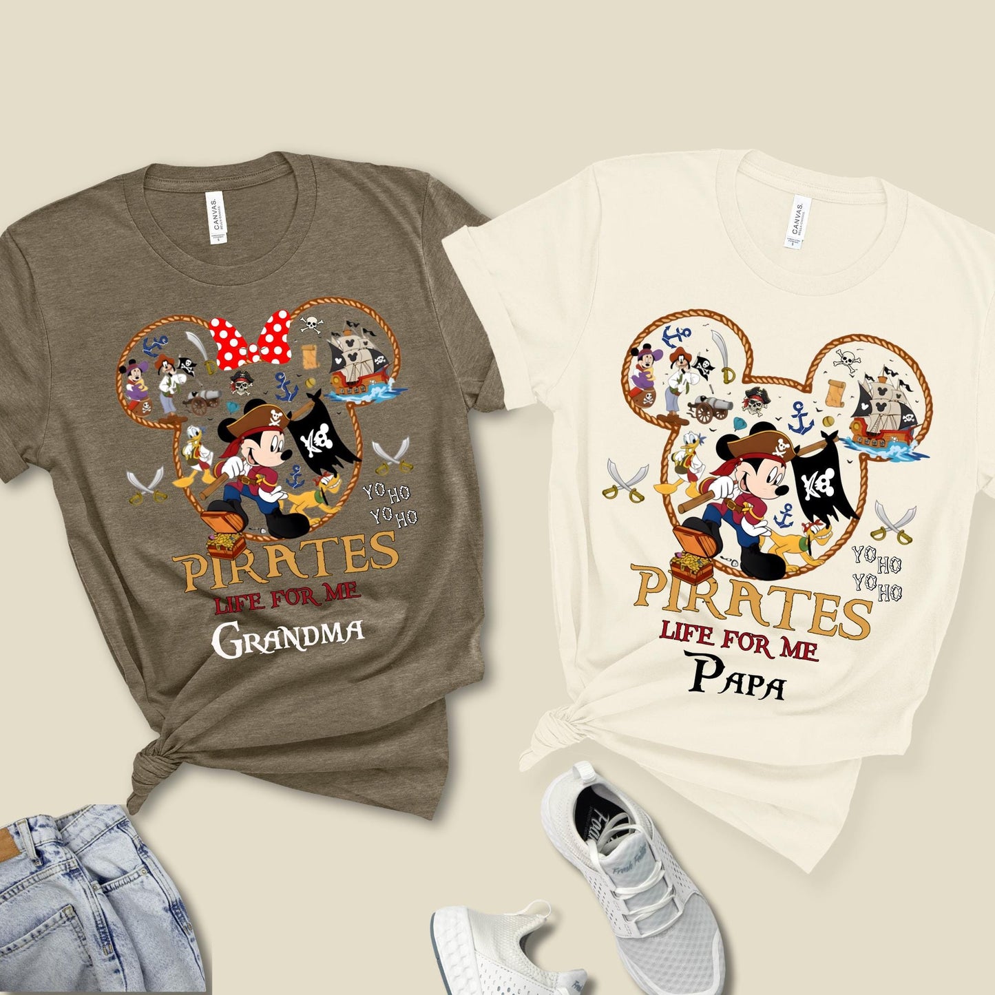 Custom Disney Pirates Family Shirts, Disney Pirates of Caribbean Shirt, Pirate's Life, Disney Matching Cruise Tee, Mickey and Friends