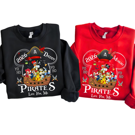 Custom Disney Pirates Sweatshirt, Disney Pirates Group Sweat, Disney Pirate's Life 2026 Hoodie, Disney Family Matching Cruise Shirt