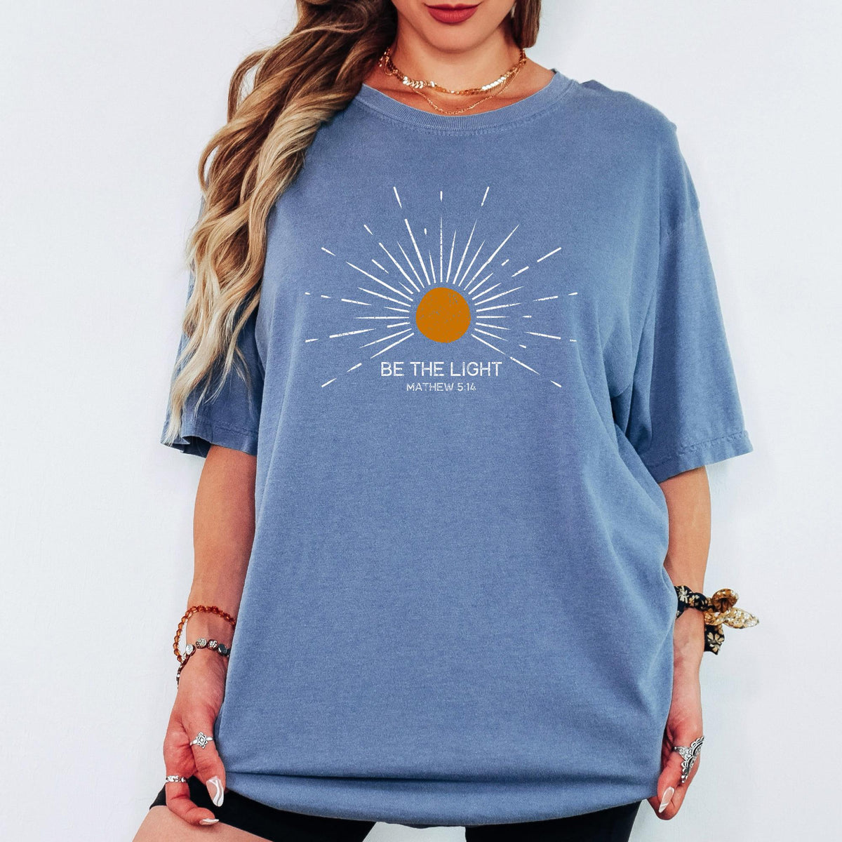 Comfort Colors® Be The Light Christian Shirt, Faith Inspired Bible Verse Tee, Jesus Lover Apparel, Sunlight Religious T-Shirt