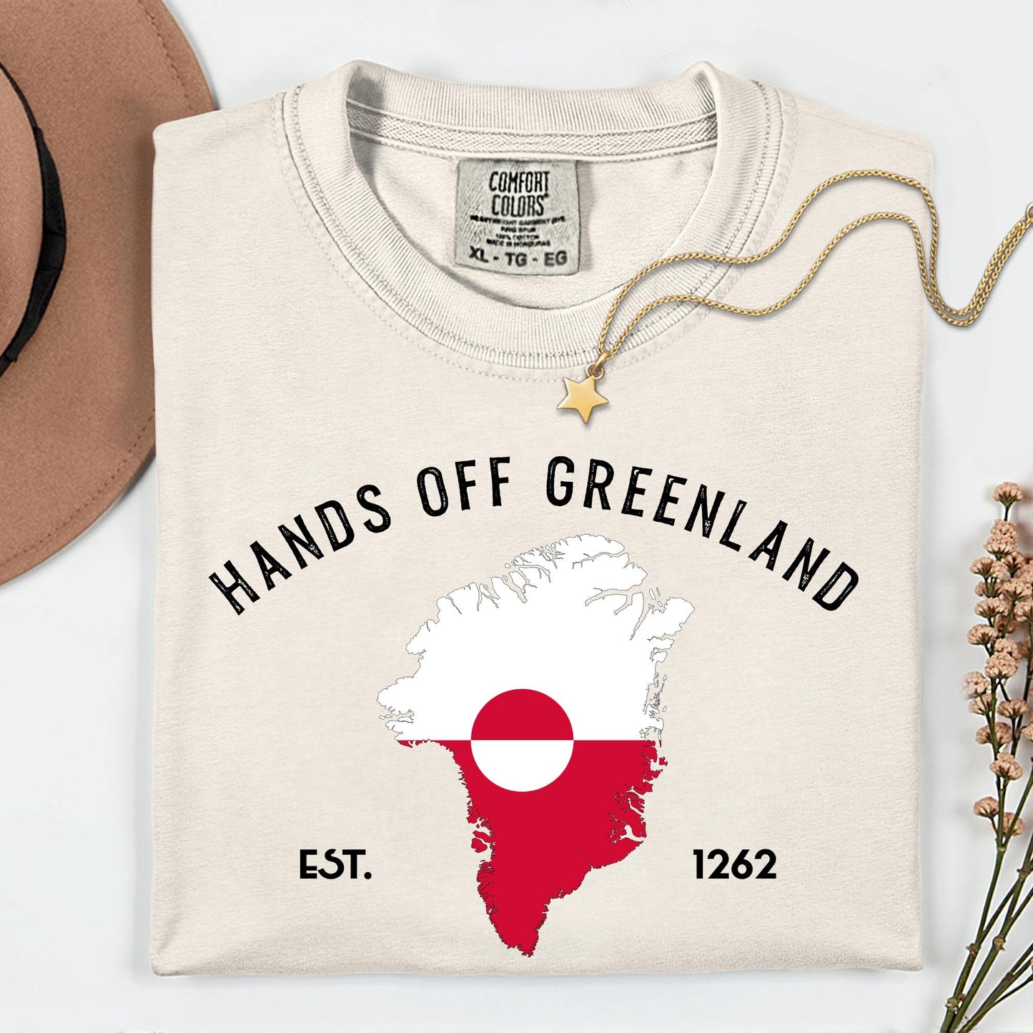 Comfort Colors® Hands Off Greenland Shirt, Greenland Is Ours T-Shirt, Greenlandic Flag Shirt, Greenland Shirts, Political Satire Tee