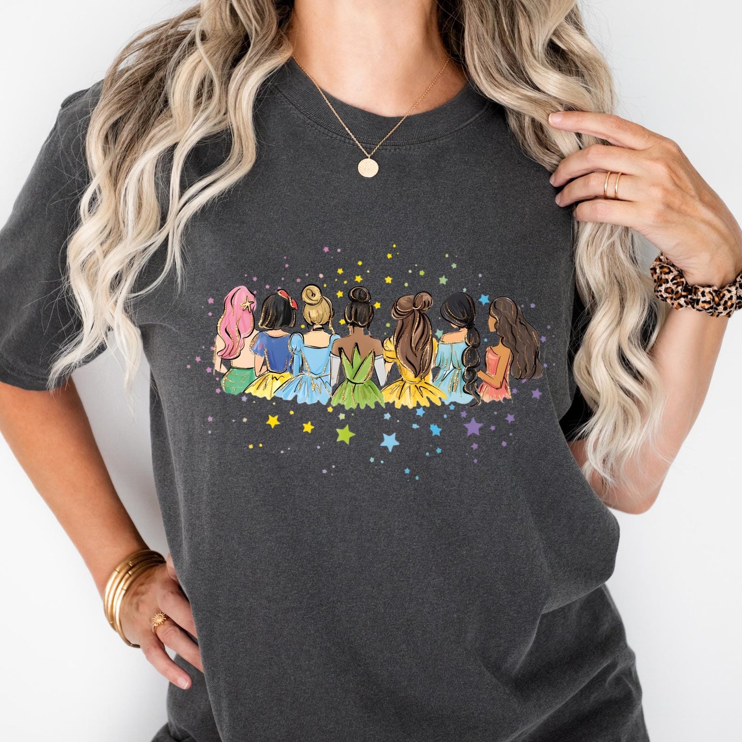 Comfort Colors® Retro Disney Princess Shirt, Watercolor Princess Shirts, Disney Trip T-Shirt, Disneyworld Long Sleeve Tee