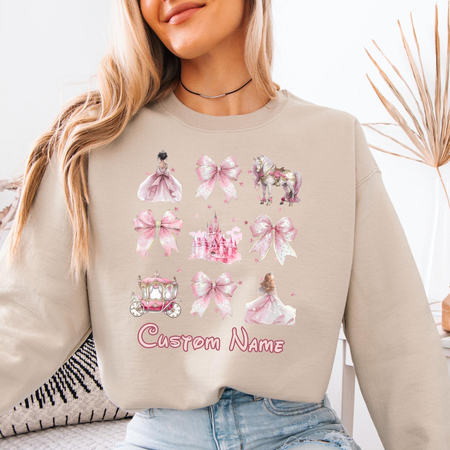 Disney Cinderella Watercolor Coquette Bow Sweatshirt, Cinderella Princess Sweat, Magic Kingdom Disneyland Birthday Hoodie