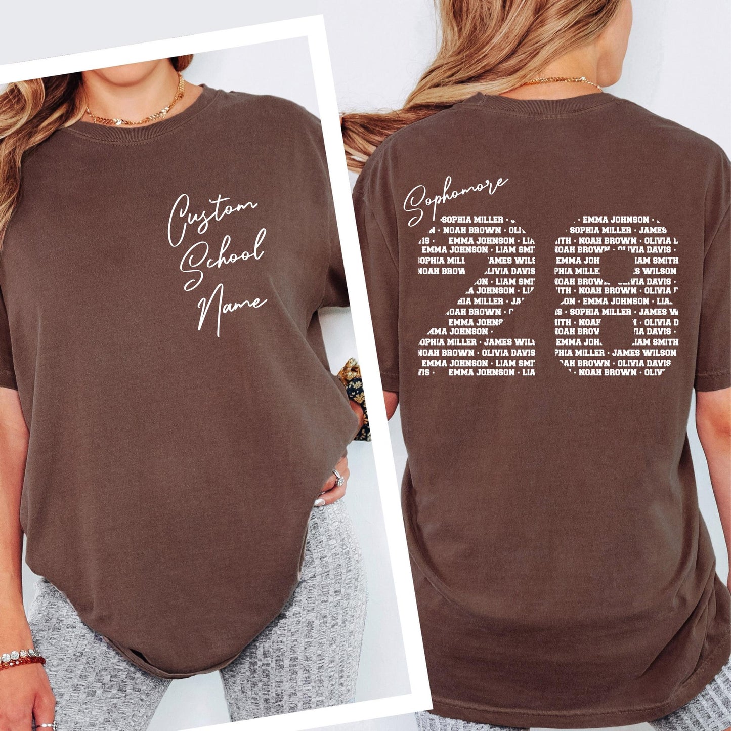Custom Graduate Shirt Comfort Colors® Shirts, Front Back 2 Sided Class of Graduation Tshirt - Proud Mom | Dad Tee