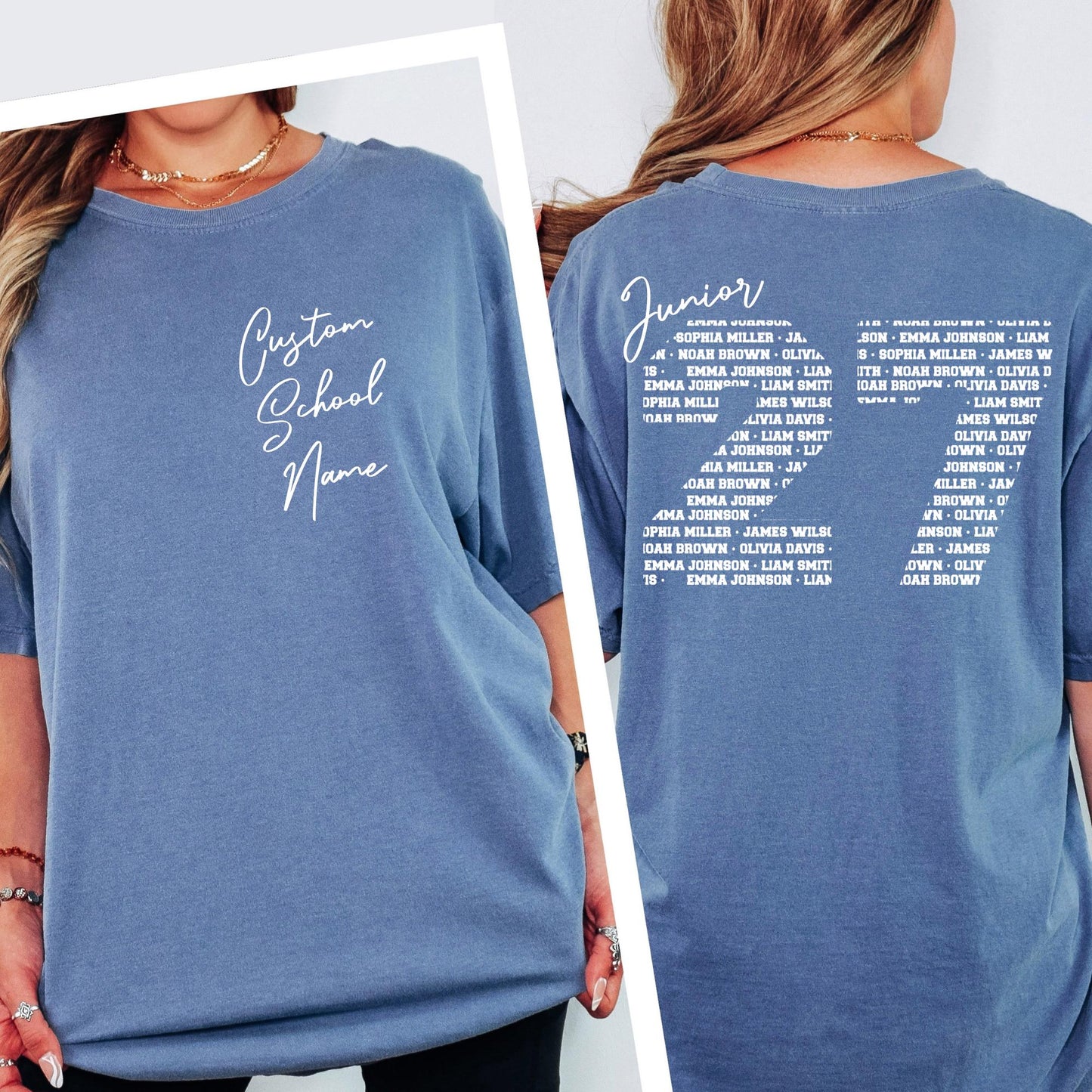 Custom Graduate Shirt Comfort Colors® Shirts, Front Back 2 Sided Class of Graduation Tshirt - Proud Mom | Dad Tee