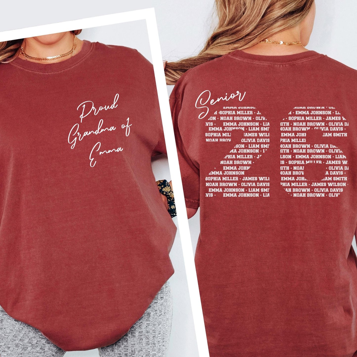 Custom Graduate Shirt Comfort Colors® Shirts, Front Back 2 Sided Class of Graduation Tshirt - Proud Mom | Dad Tee