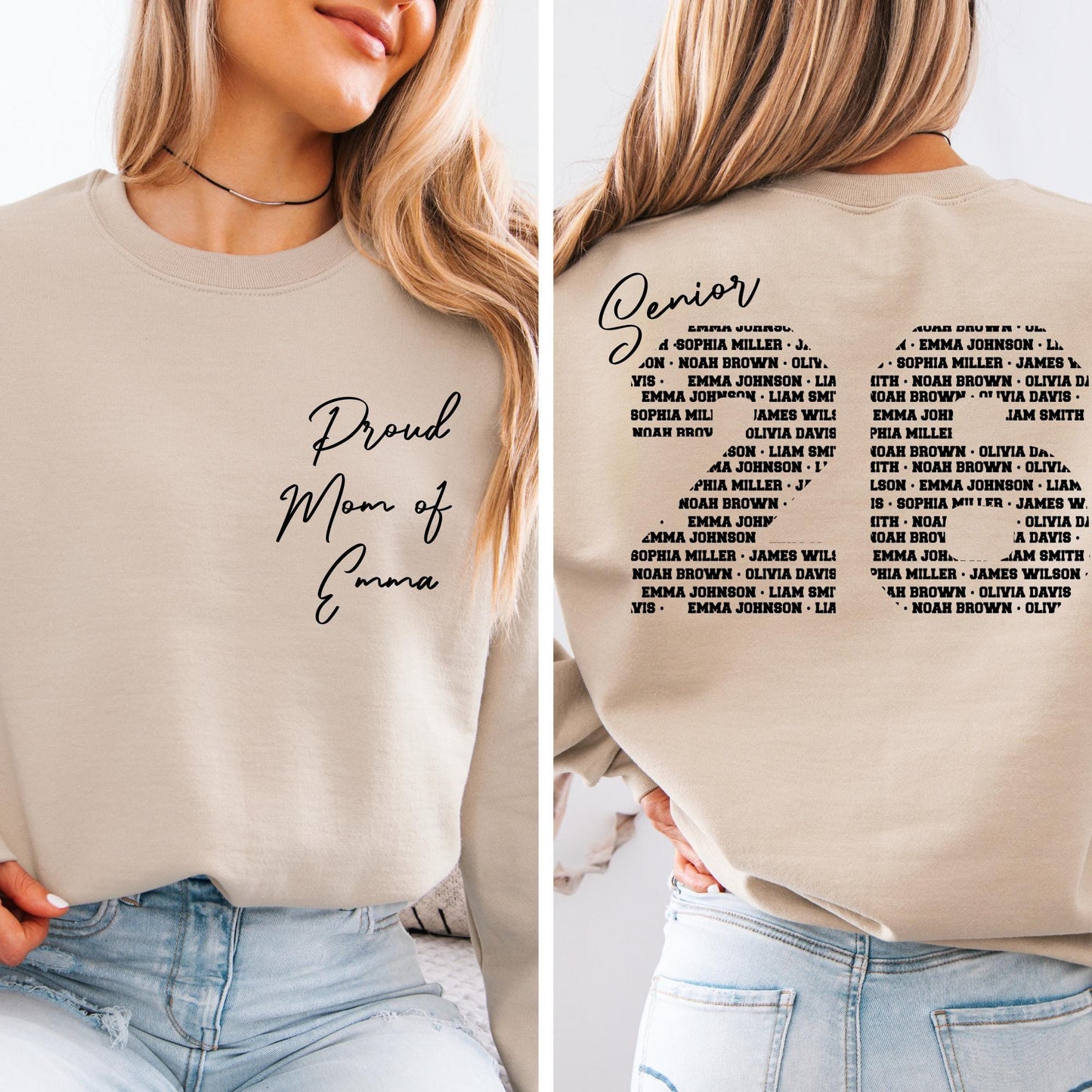 Personalized Graduate Sweatshirt Graduation Classmate Names Sweat - Proud Mom | Dad Hoodie Gift