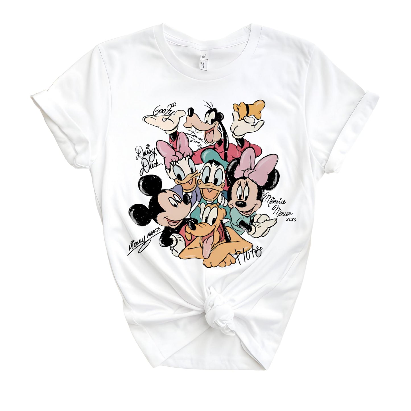 Retro Mickey and Friends Signatures Shirt, Magical Shirt, Disney Characters Tee, Disney Mouse Head Tee, Mickey & Co Gift, Disney Tee