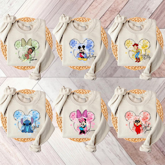 Disney All Characters Sweatshirt, Princess Hoodie, Mickey Friends Shirts, Disneyland Family Matching Sweat