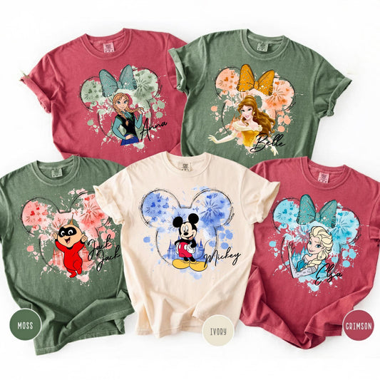 Comfort Colors® Disney All Characters Shirt, Princess Tee, Mickey Friends Shirts, Disneyland Family Matching Long Sleeve Tshirt