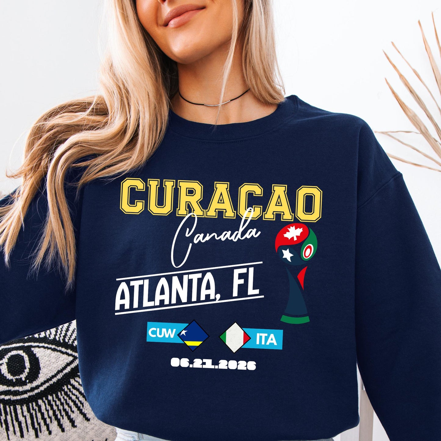 World Cup 2026 Sweatshirt, Custom Destination Sweat, Personalized Country Match Score United States Canada Mexico Hoodie