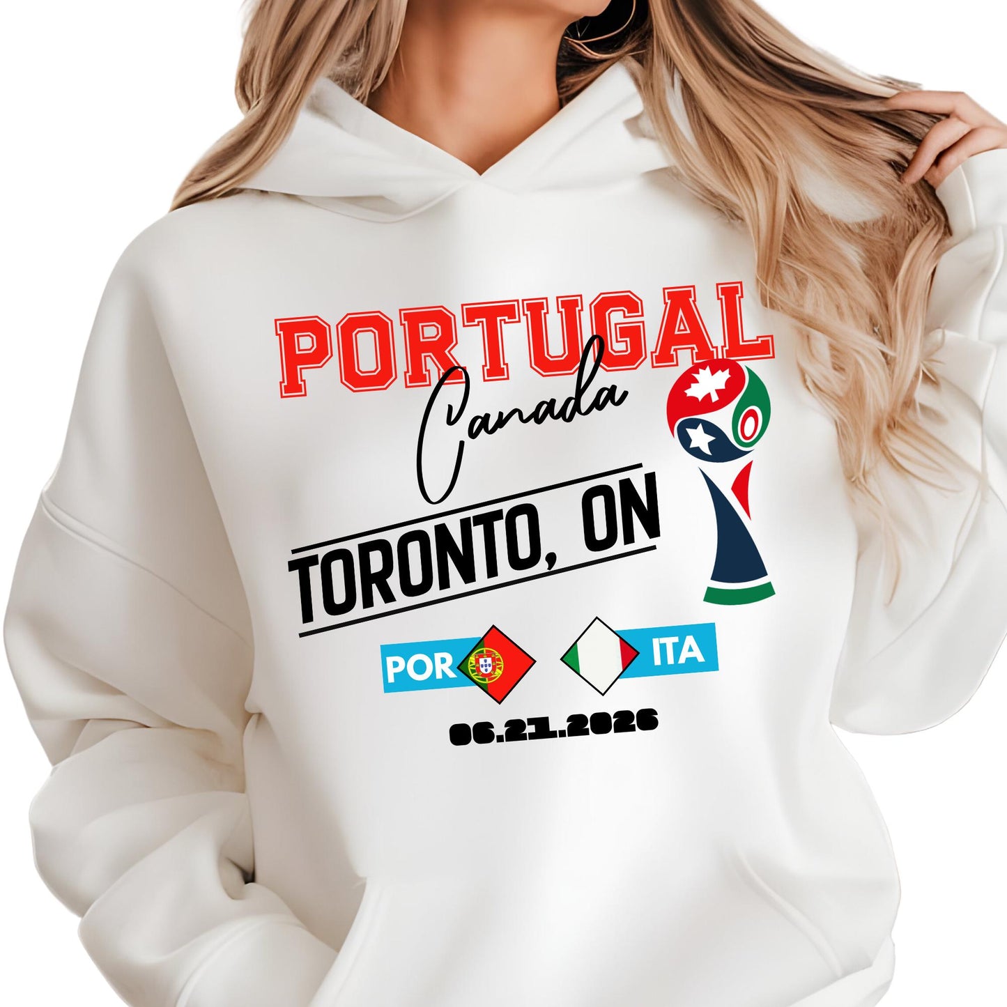World Cup 2026 Sweatshirt, Custom Destination Sweat, Personalized Country Match Score United States Canada Mexico Hoodie