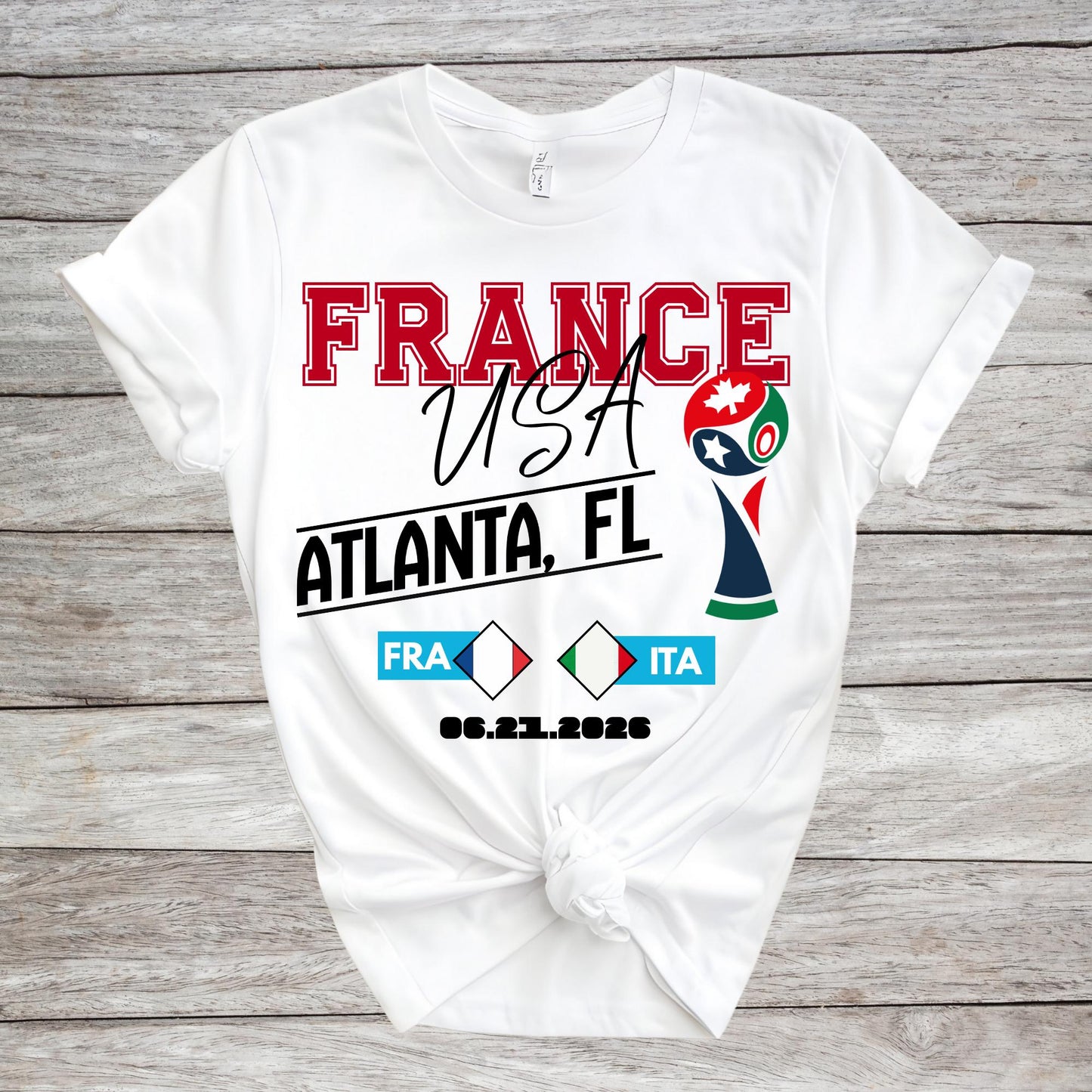 World Cup 2026 Shirt, Custom Destination Tshirt, Personalized Country Match Score United States Canada Mexico Tee