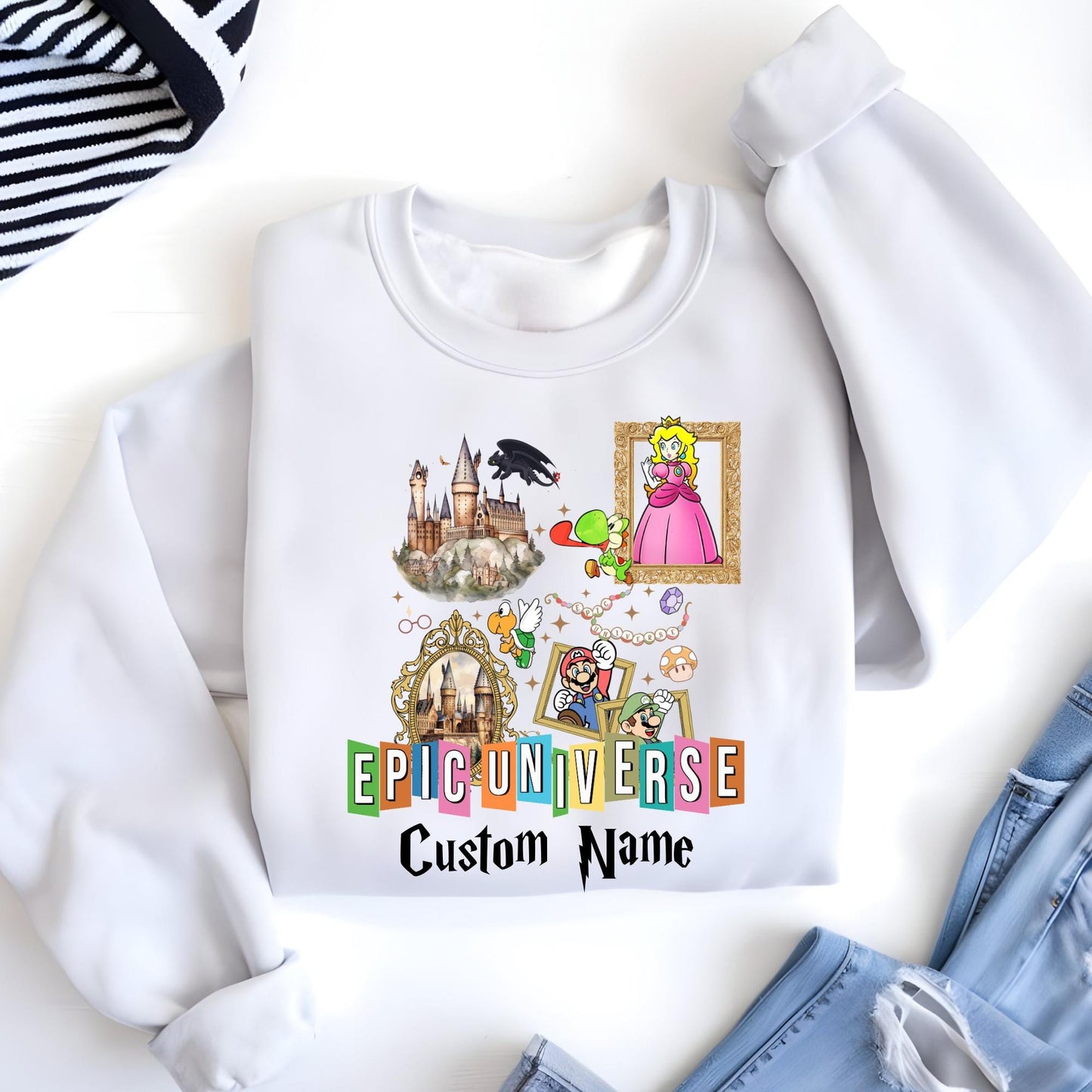 Custom Epic Universe Family Trip Sweatshirt, Matching Mario Sweat, Family Matching Hoodie Birthday Gift