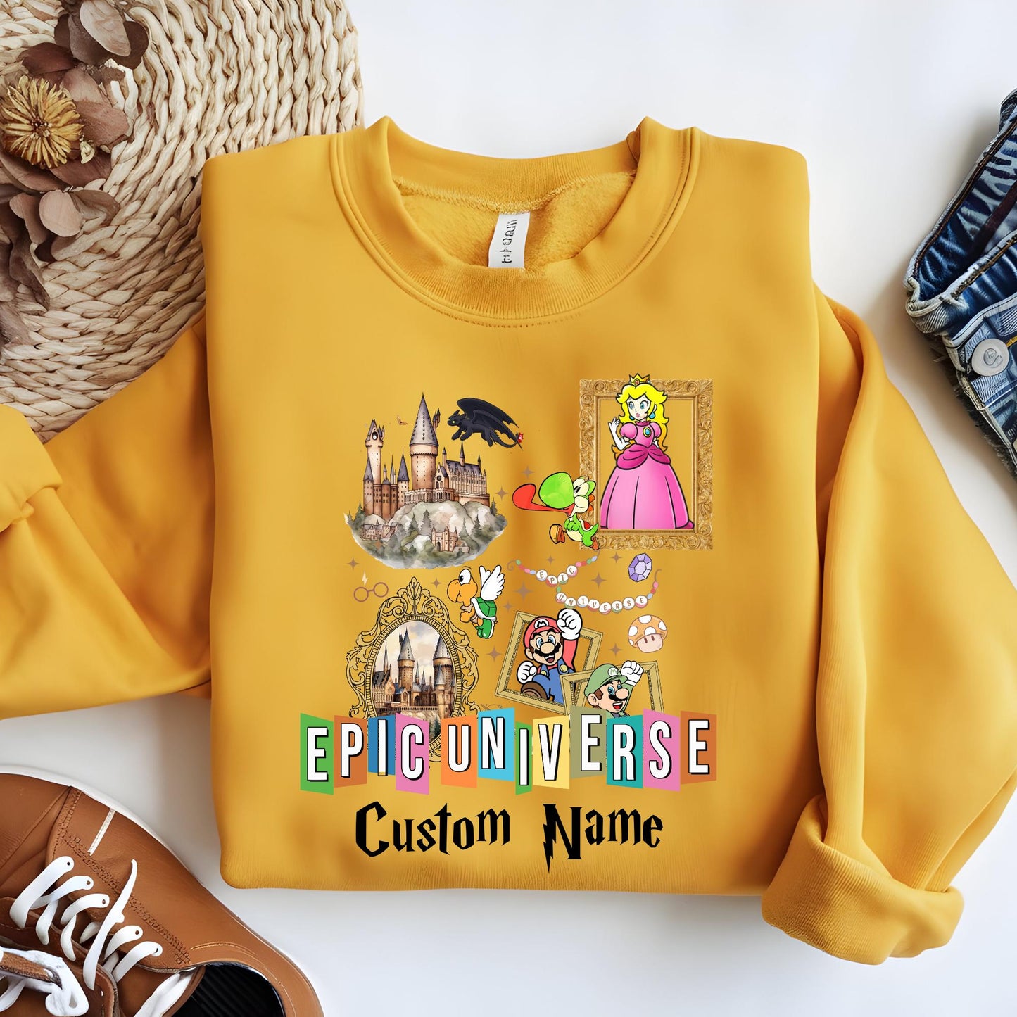 Custom Epic Universe Family Trip Sweatshirt, Matching Mario Sweat, Family Matching Hoodie Birthday Gift