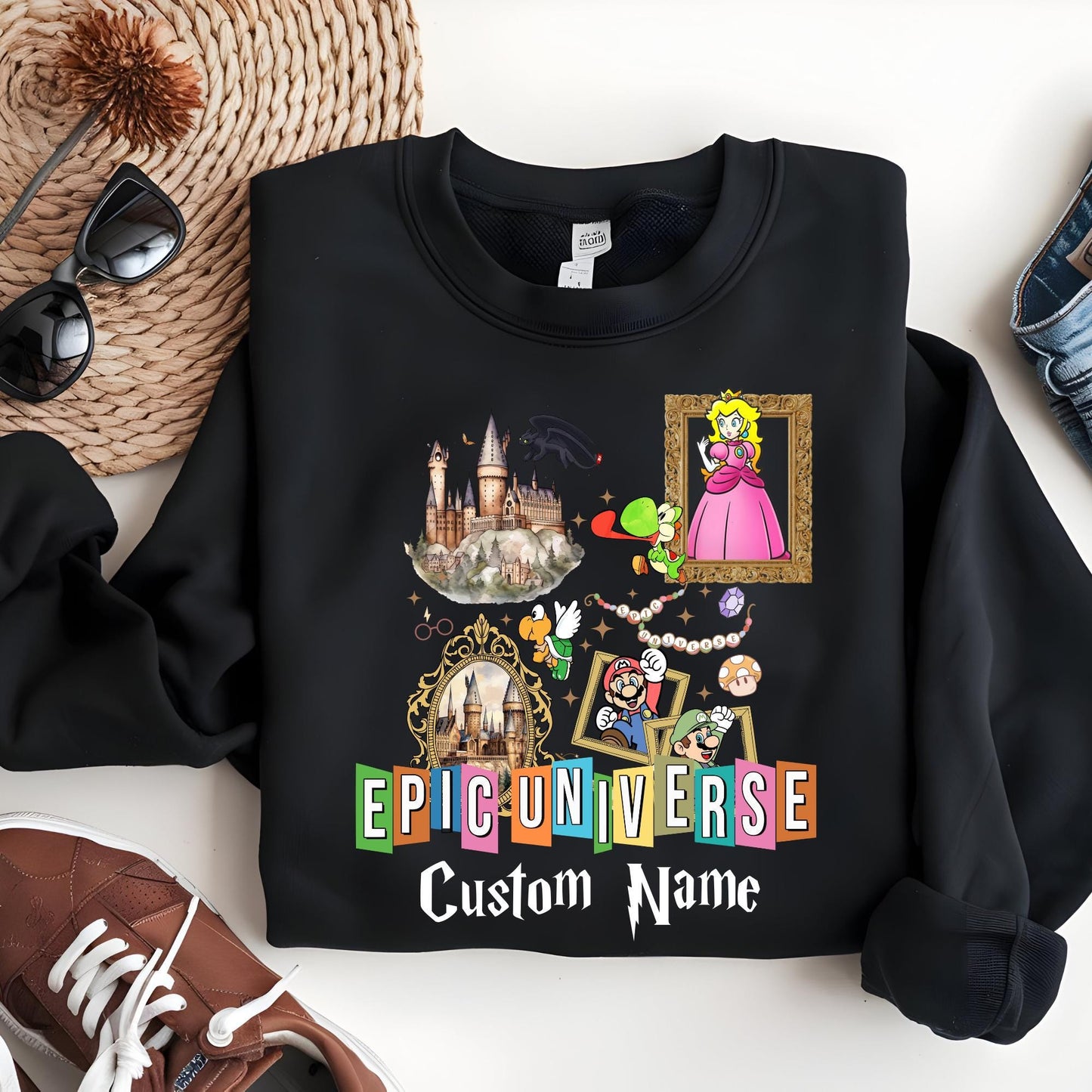 Custom Epic Universe Family Trip Sweatshirt, Matching Mario Sweat, Family Matching Hoodie Birthday Gift