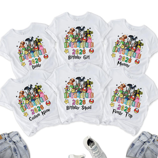 Custom Epic Universe Family Shirt 2026, Matching Universal Shirts Birthday Gift