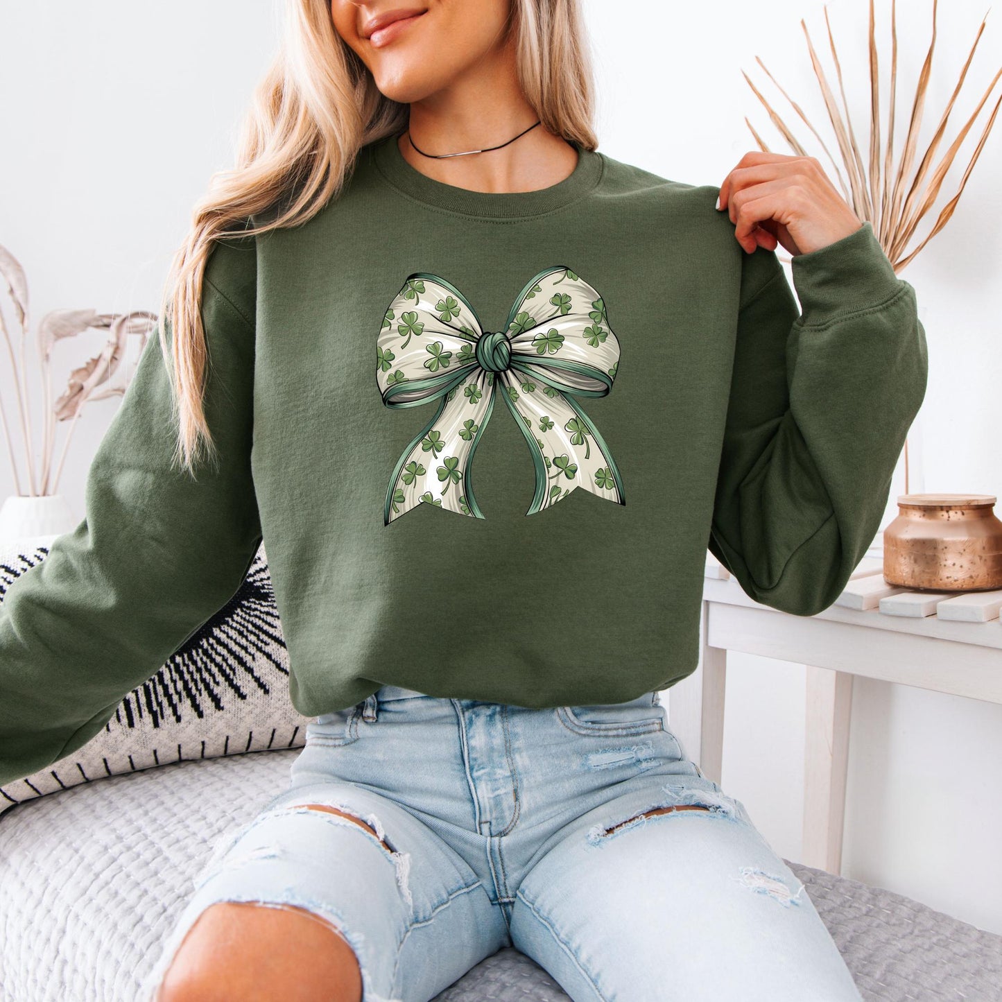 St Patrick’s Coquette Sweatshirt, Lucky Shamrock Clover Sweatshirt, Shenanigans St Paddy’s Day Hoodie, Cute Irish Bow Style Top