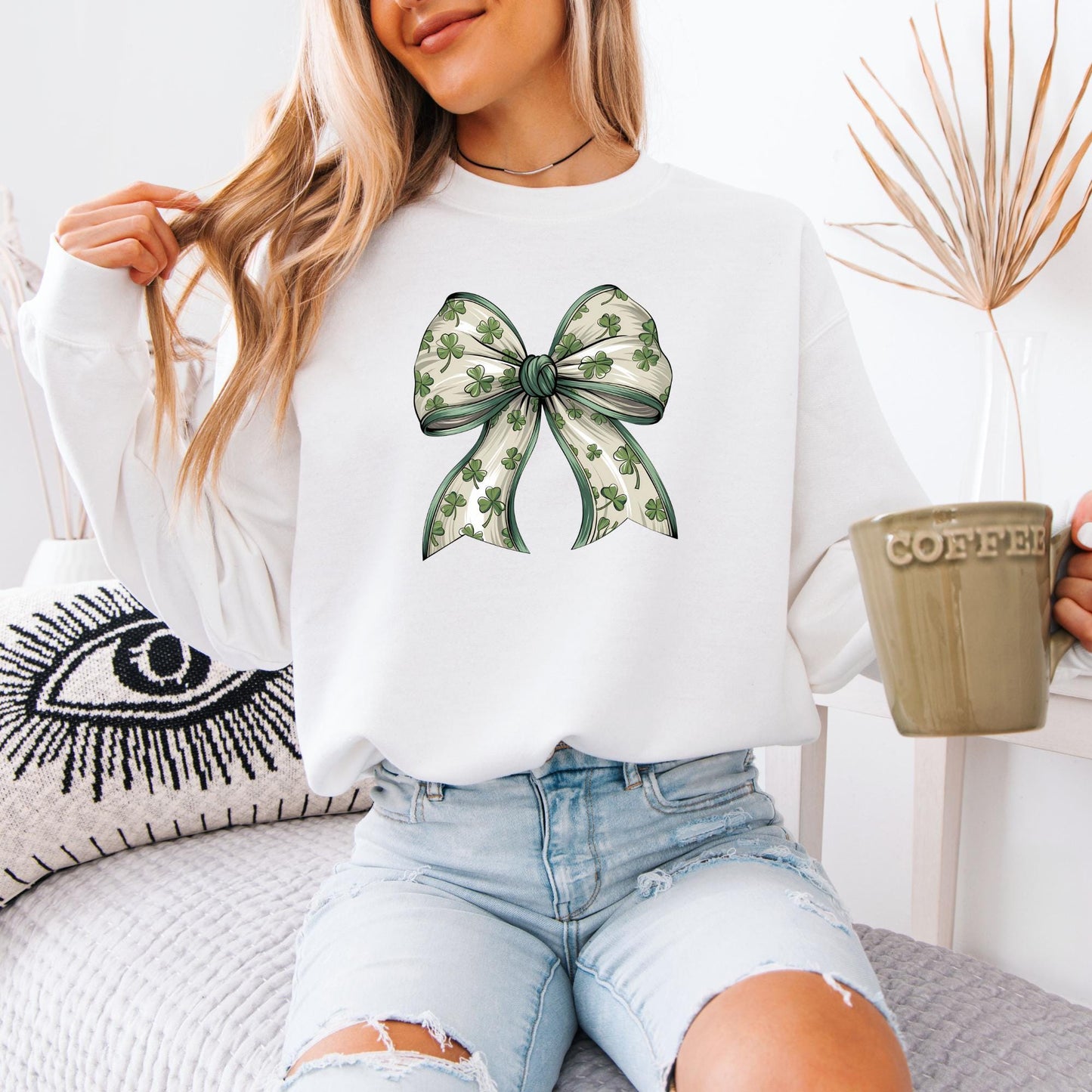 St Patrick’s Coquette Sweatshirt, Lucky Shamrock Clover Sweatshirt, Shenanigans St Paddy’s Day Hoodie, Cute Irish Bow Style Top