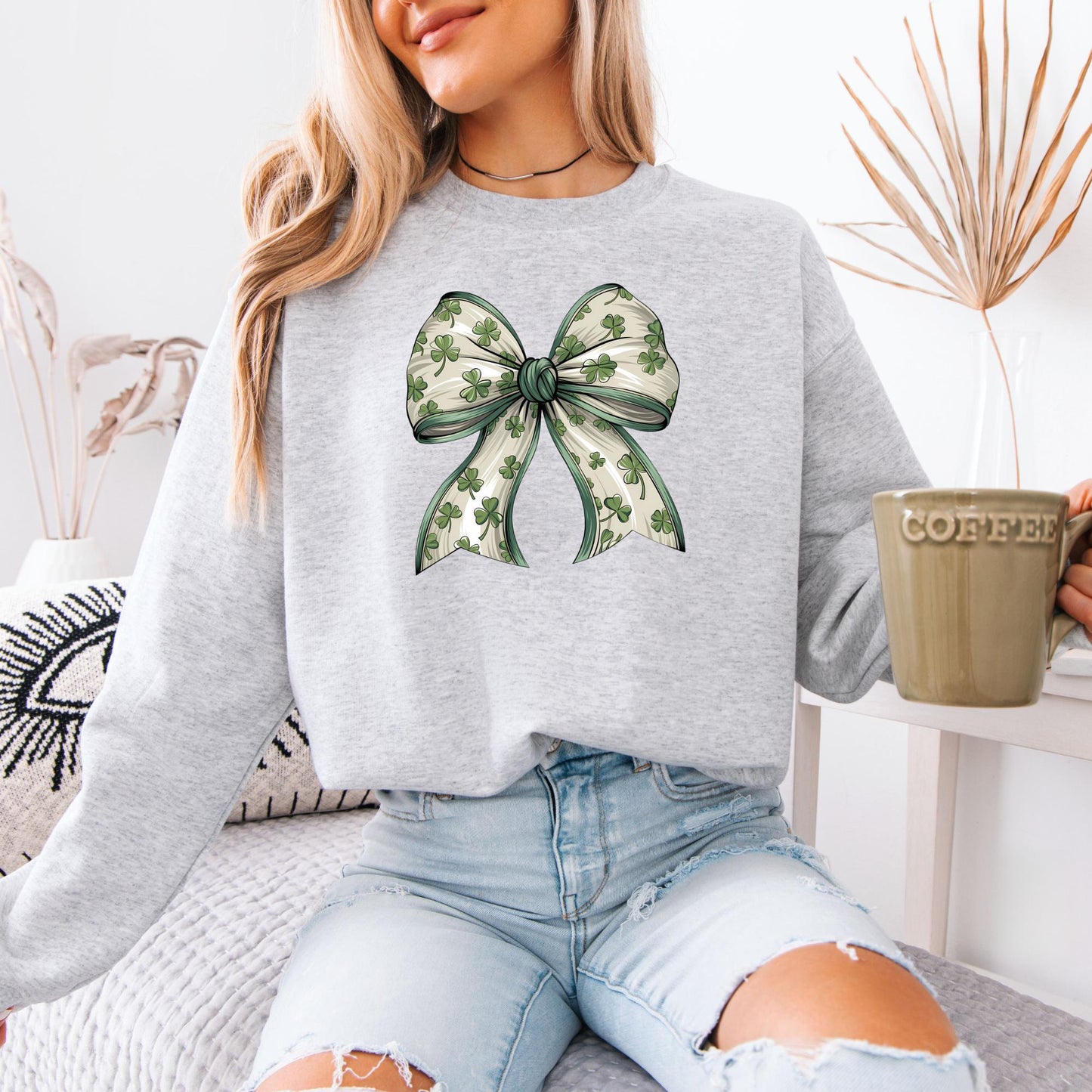 St Patrick’s Coquette Sweatshirt, Lucky Shamrock Clover Sweatshirt, Shenanigans St Paddy’s Day Hoodie, Cute Irish Bow Style Top