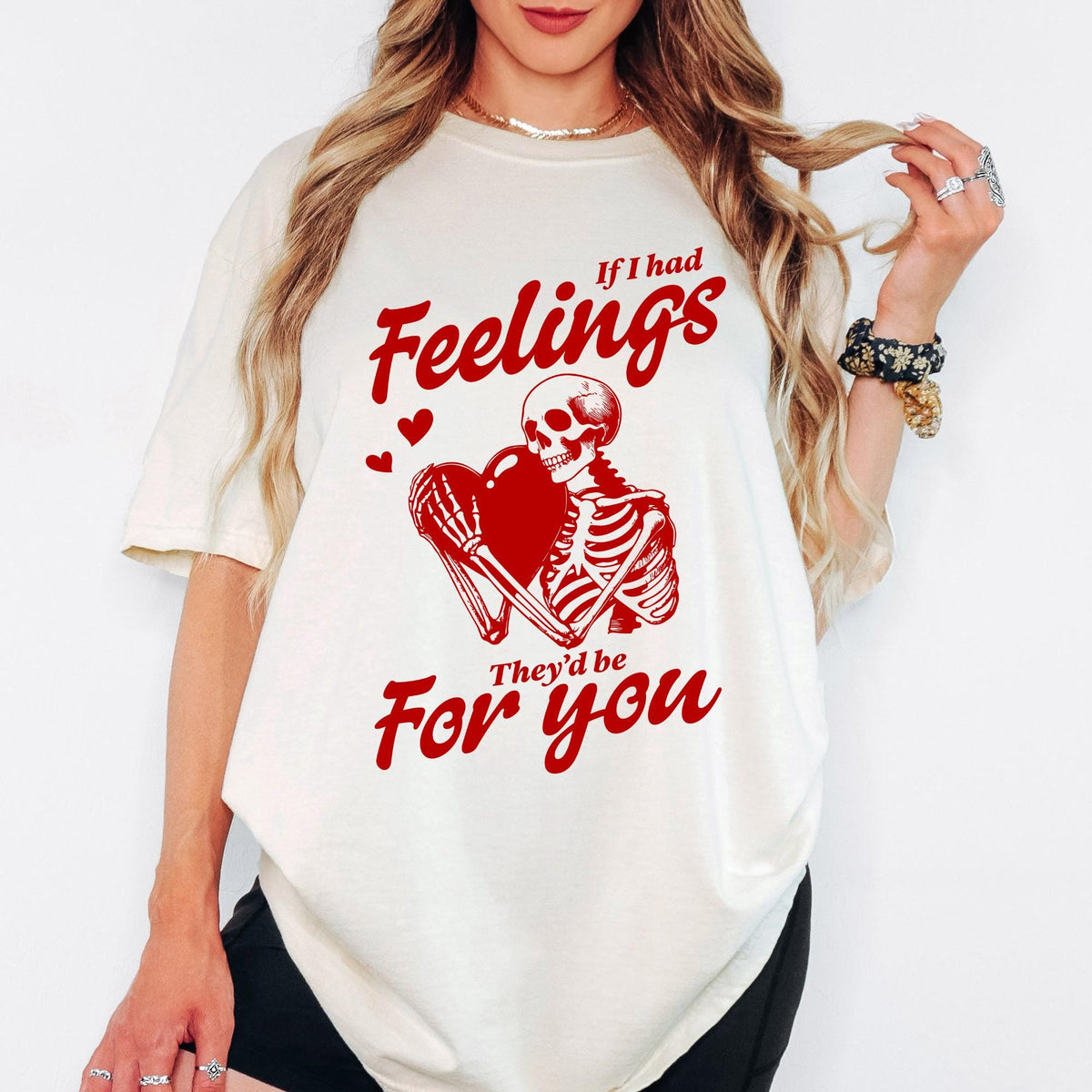 If I Had Feelings Shirt, Skeleton Heart Graphic Tee, Funny Valentine Shirt, Comfort Colors Unisex T Shirt