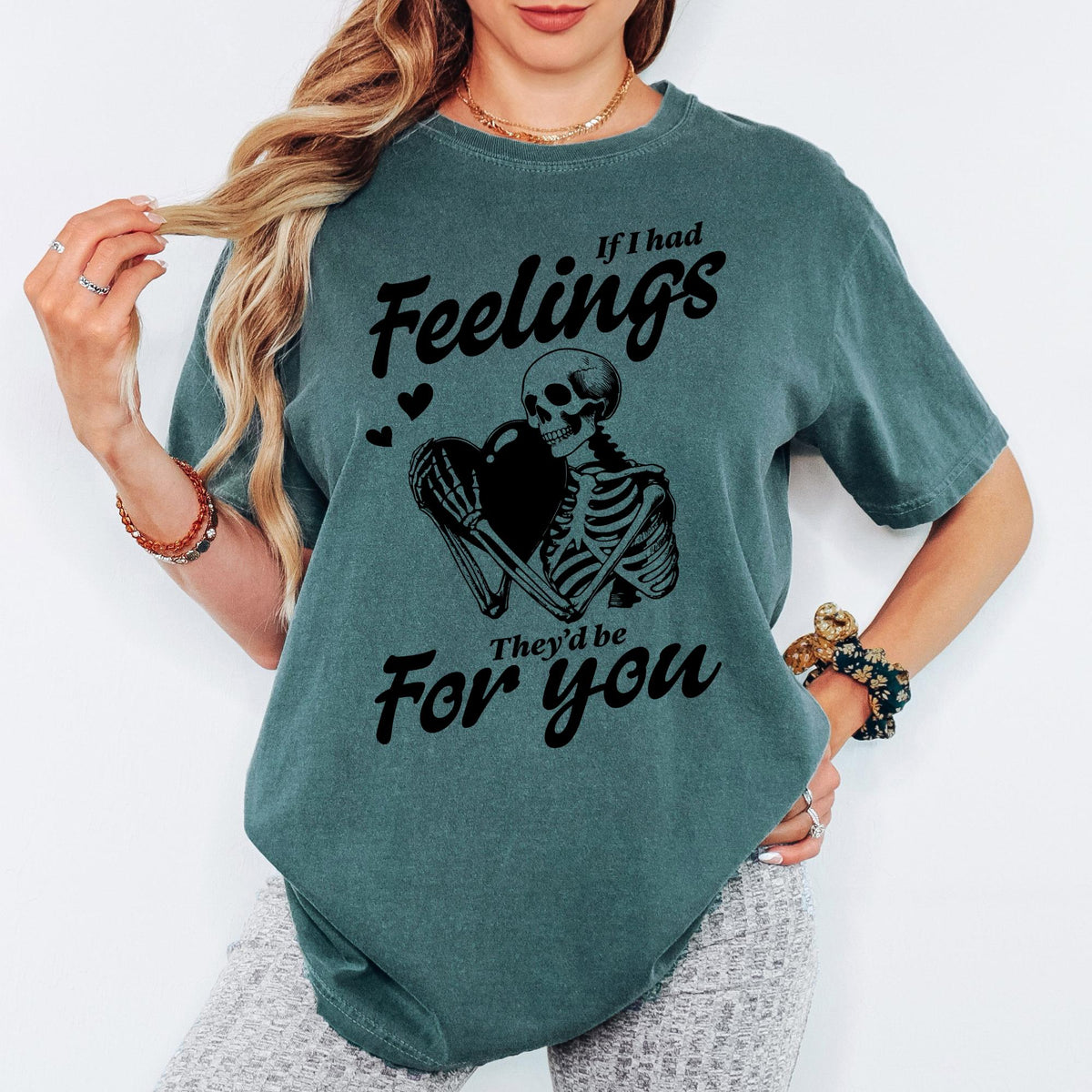 If I Had Feelings Shirt, Skeleton Heart Graphic Tee, Funny Valentine Shirt, Comfort Colors Unisex T Shirt