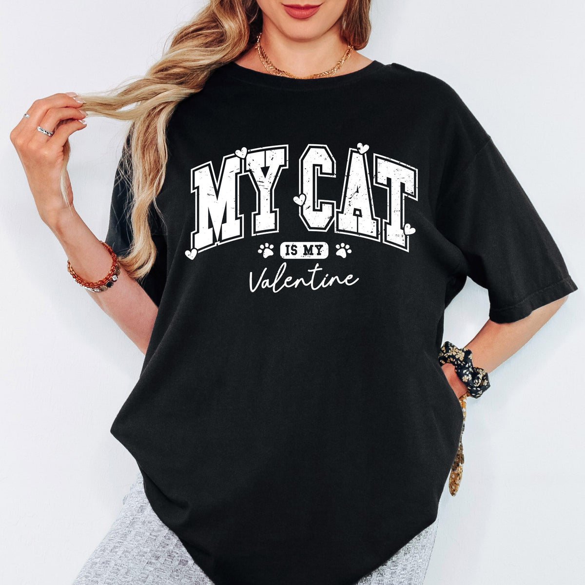 My Cat Is My Valentine Shirt, Cat Lover Valentine Tee, Funny Pet Love Shirt, Comfort Colors Unisex T Shirt