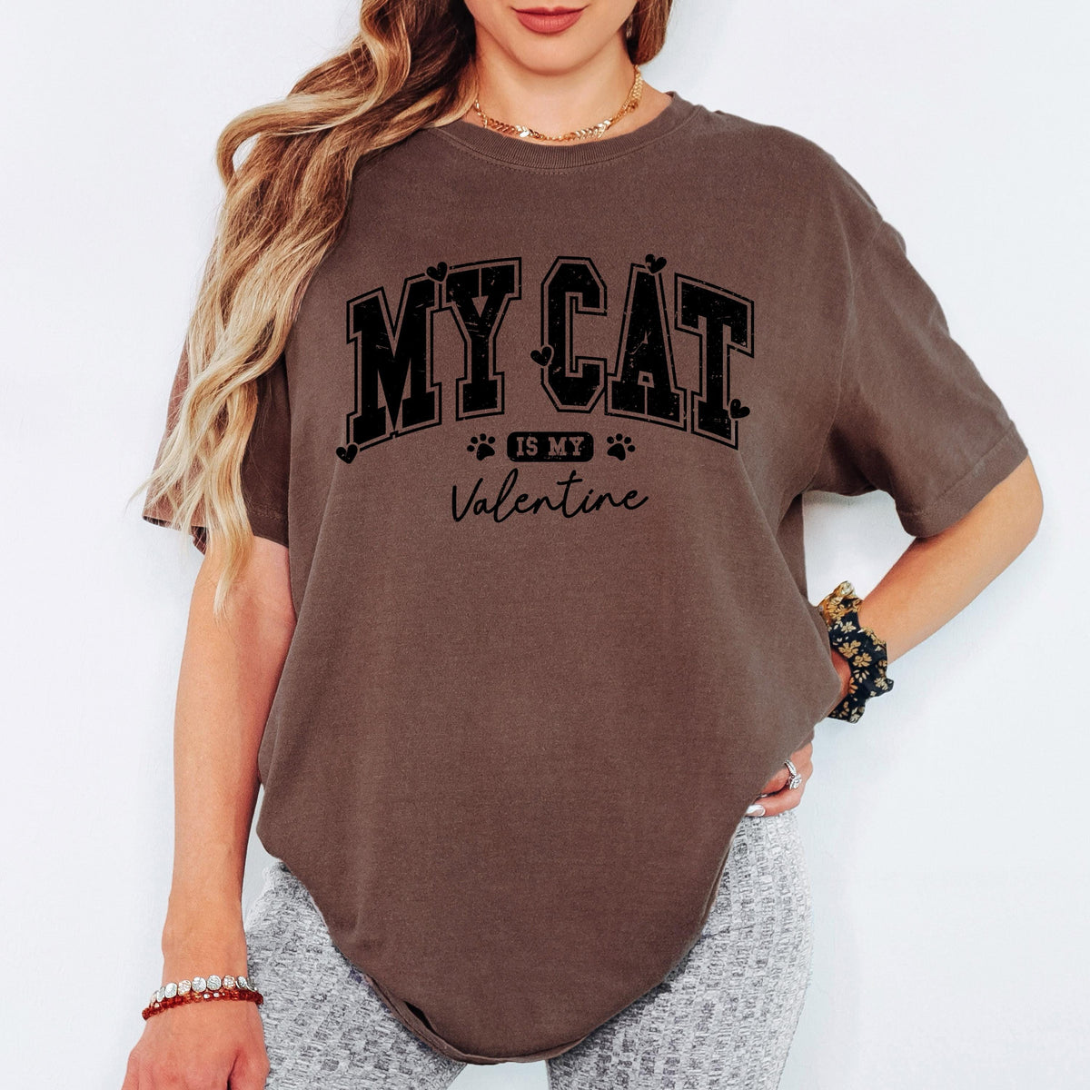 My Cat Is My Valentine Shirt, Cat Lover Valentine Tee, Funny Pet Love Shirt, Comfort Colors Unisex T Shirt