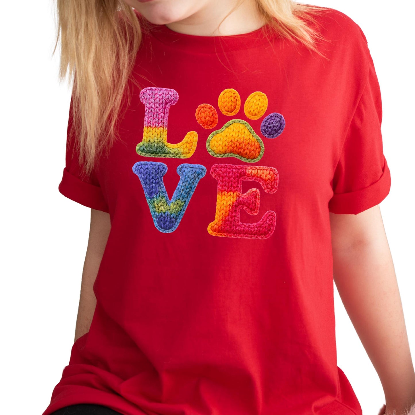 Personalized Faux Yarn Love Shirt Valentines Day Gift - Pet Lovers Knitting Tshirt Gifts For Her