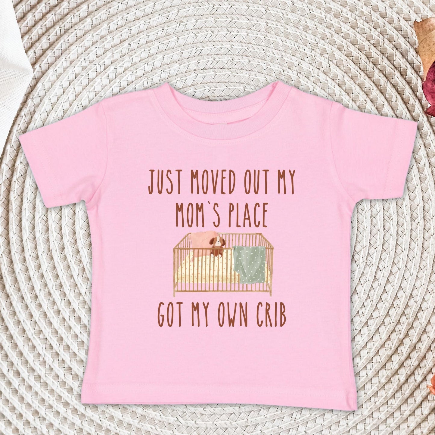 Just Moved Out My Moms Place Got my Own Crib Onesie® - Funny Baby Bodysuit - Cute Crib Baby Onesies®
