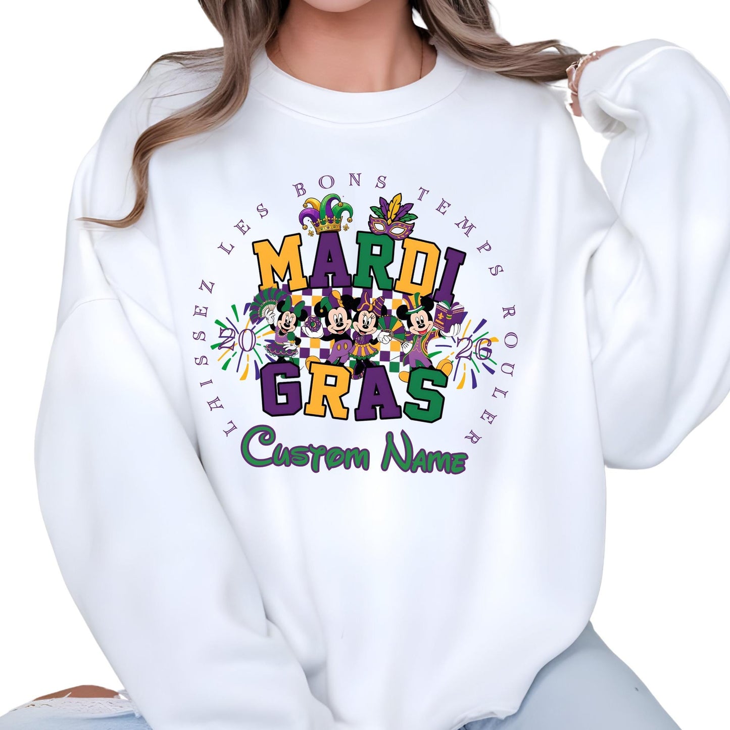 Custom Disney Mardigras Sweatshirt - Laissez Les Bons Temps Rouler Mardi-Gras Hoodie