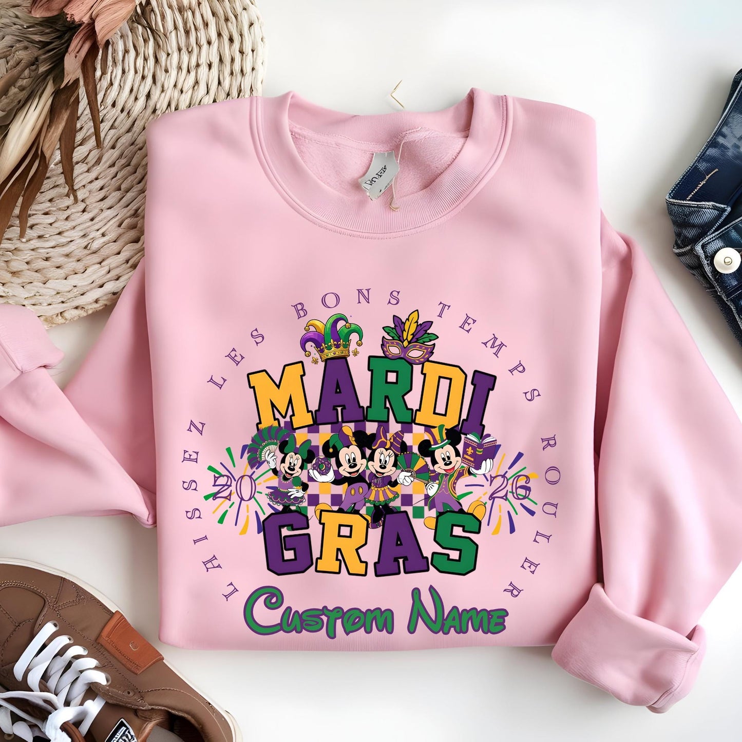 Custom Disney Mardigras Sweatshirt - Laissez Les Bons Temps Rouler Mardi-Gras Hoodie