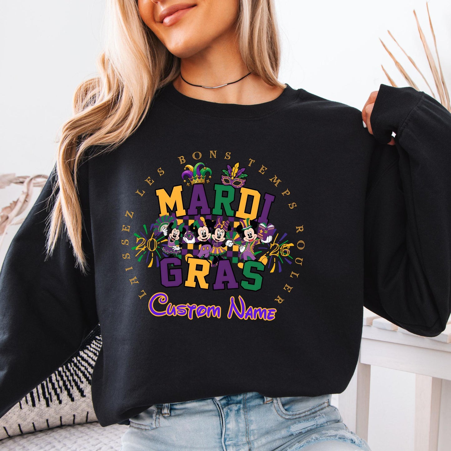 Custom Disney Mardigras Sweatshirt - Laissez Les Bons Temps Rouler Mardi-Gras Hoodie