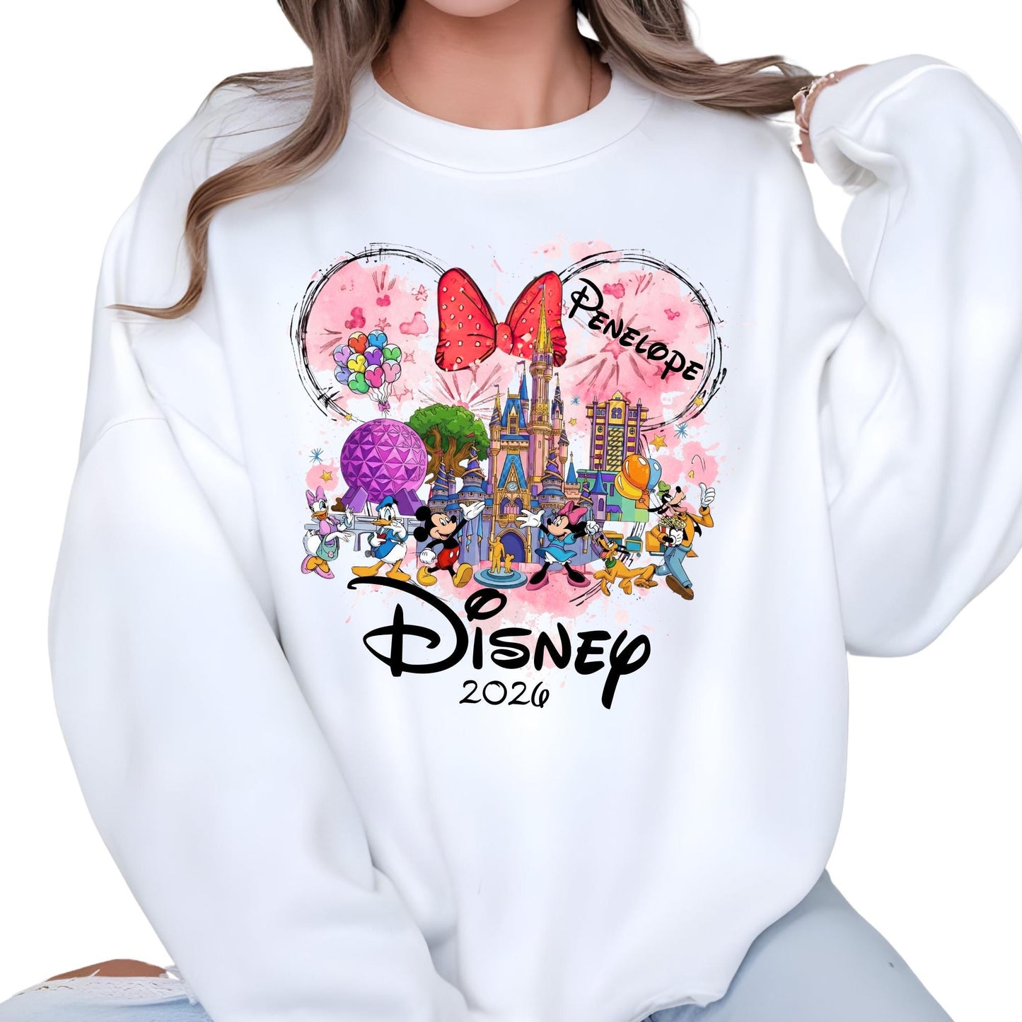 Personalized Disney Trip Sweatshirt, Custom Epcot Sweat, Mickey and Minnie Family Matching Hoodie