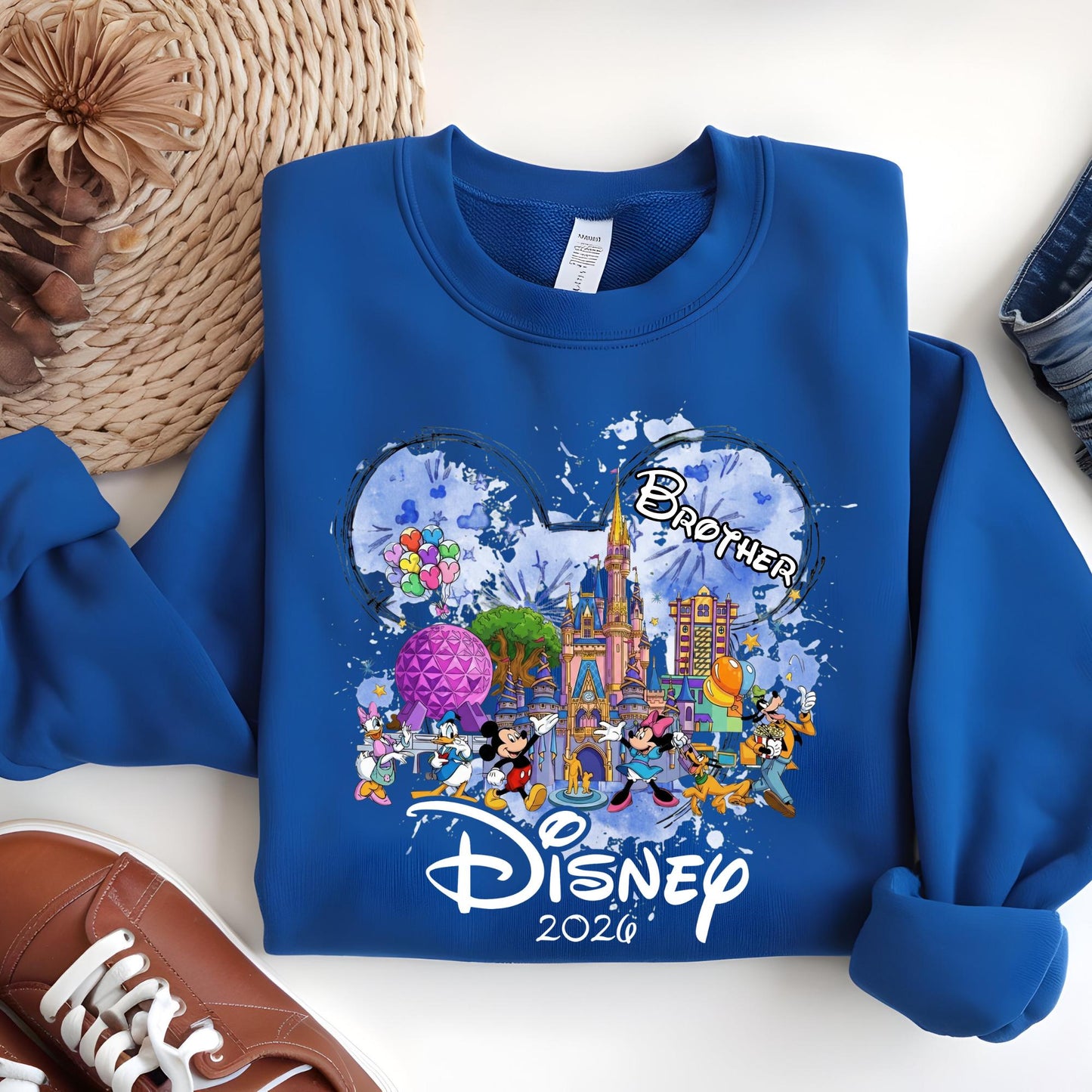 Personalized Disney Trip Sweatshirt, Custom Epcot Sweat, Mickey and Minnie Family Matching Hoodie