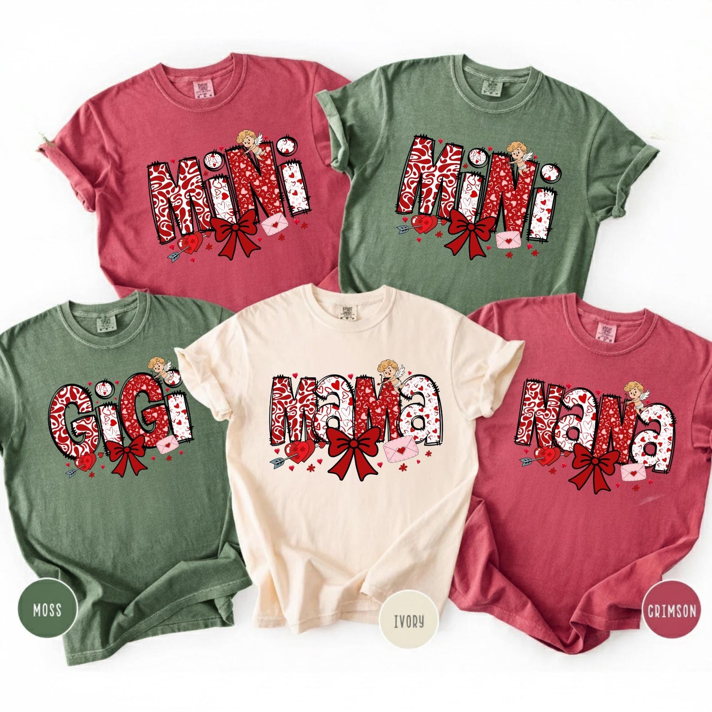 Comfort Colors® Mama Gigi Nana Matching Shirt - Long Sleeve Shirts Valentines Day Gift Coquette Mama Outfit